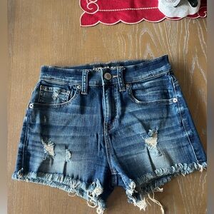 Express High Rise Dark Jean Shorts